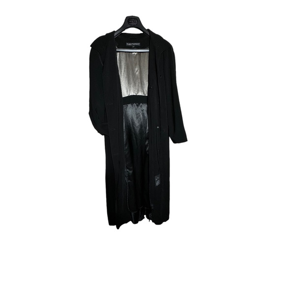 Fleet Street Trench Coat 10 Black Button Lined Removable Waterproof Back Pleat - Picture 2 of 13